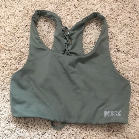 PINK Victoria's Secret Other - PINK army green cross back sports bra